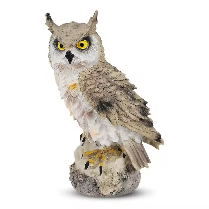 Pájaro espantapájaros Fake búho de Cuernos Repelente Jardín patio protector decoración insulina ornamento - 1