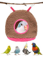 Casa De Pájaro Invierno Caliente Para Periquito De Poliéster Plush Accesorios De Jaula De Mascotas Pequeñas Cueva Colgante Sillín De Sueño - details 1
