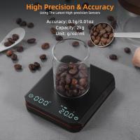 Báscula de café digital con temporizador, 2 kg/0,1 g, mini báscula de café recargable de alta precisión con 3 modos para café espresso y café vertido, báscula de café digital portátil - details 1