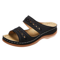Sandalias De Mujer Verano 2024 Color Sólido Casual Abiertas Tobilleras Suaves Transpirables Elegantes Con Plataforma Y Tacón Bajo - details 3
