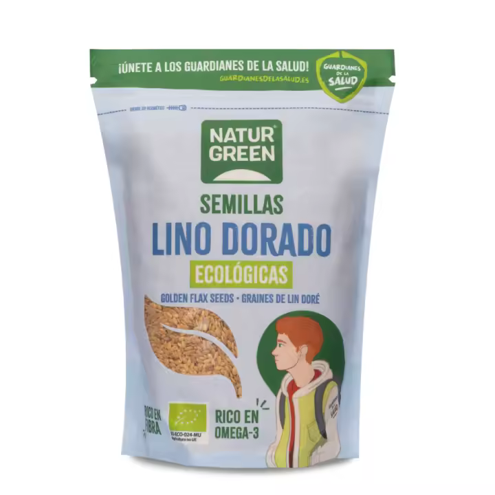Pack 3x NaturGreen Lino Dorado Bio 500 g - Semillas de Lino Ecológico Rico en Omega-3 y Fibra Saludable - 1