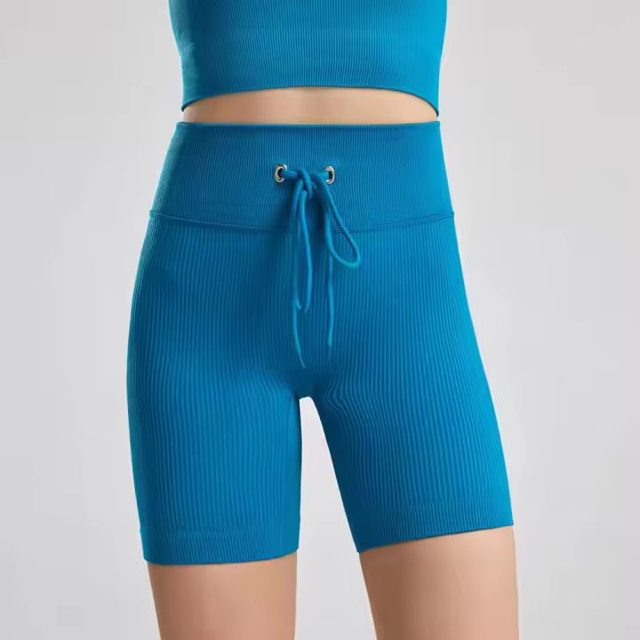 Los pantalones de la yoga del acanalado de las mujeres inconsútiles mejoraron los monos deportivos, monos del entrenamiento del gimnasio del cordón - 1