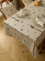 Mantel De Lino Rectangular Texturizado Con Flores Resistente a Manchas Y Caída Ligero Para Cocina Uso En Fiesta Banquete Hotel - details 2