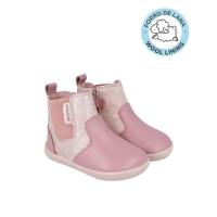 Garvalín botas de piel respetuosas para niña con cremallera lateral color rosa y con forro borreguito mod. 241304-B159FB - details 0