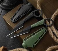 Cuchillo De Acero Inoxidable Para Exteriores Mini Con Afilador Herramienta De Camping Viaje Regalo De Vacaciones Cuchilla Recta Fácil De Afilar - details 4