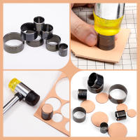 Juego De 7 Piezas Cortador De Cuero Láser Punzón Circular Hueco Herramientas De Artesanía De Cuero Y Papel WUTA Cortador De Circulo De Cuero Fino - details 7
