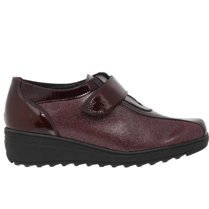 Zapato Cómodo Cuña Mujer Burdeos - Zany by Trebede - 1