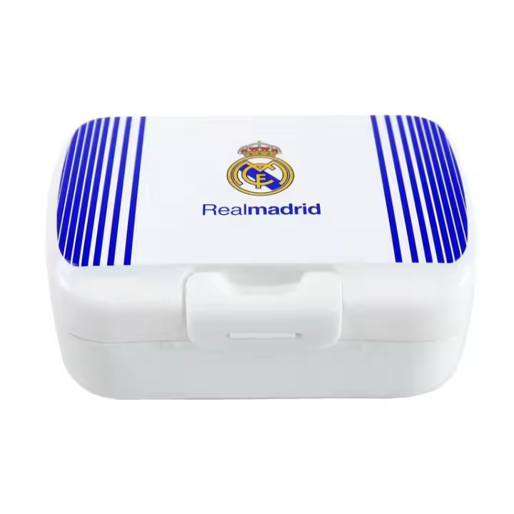 Real Madrid, Sandwichera, Lonchera, Tartera, Porta Alimentos, Merienda. Producto Oficial. Libre de BPA. - CyP Brands - 1