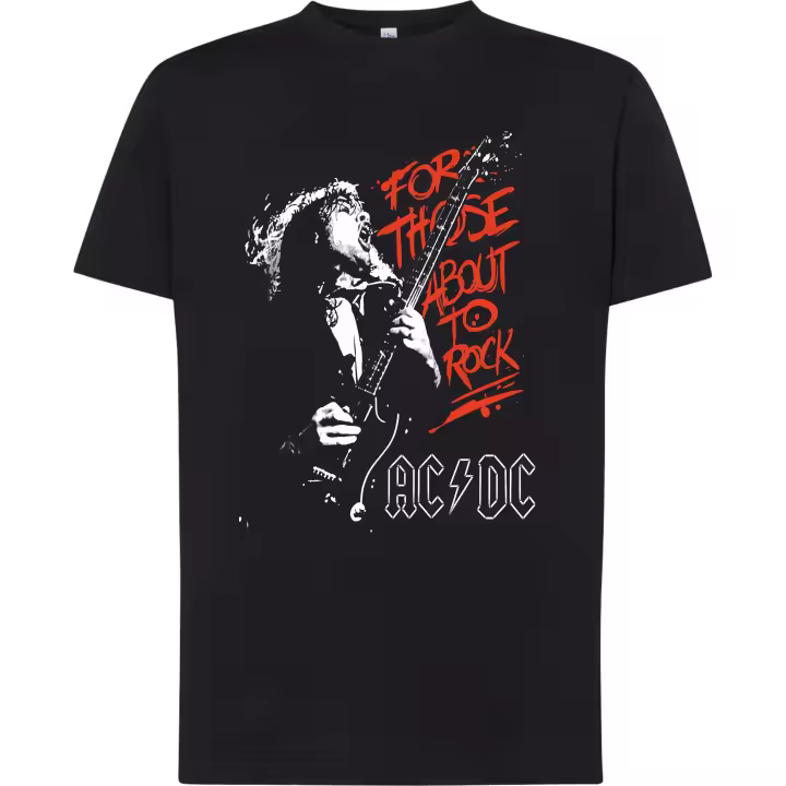 Camiseta ACDC For those about to rock - | Algodón | Manga Corta y Manga Larga - Tejido tubular, sin costuras laterales. - Punto liso - 1
