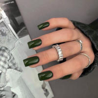 24PCS Uñas Postizas Cuadradas De Color Carne Pura Para Fiestas Y Citas Uñas Postizas De Ambra ABS Para Uso Diario - details 1