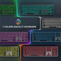 Teclado Inalámbrico Bluetooth Con Iluminación Multicolor Recargable Para Multiple Dispositivos Compatible Con Laptop Tablet iPad Estilo Ergonómico Multifuncional - details 1