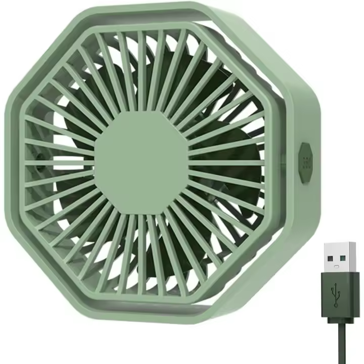 Ventilador USB Silencioso, ventilador portátil de 3 velocidades, Pequeño ventilador giratorio de 360 Grados - 1