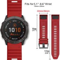 Correa De Silicona QuickFit Para Reloj Garmin Fenix 6 6X pro 7 7X 5X 5 plus Fenix8 Forerunner 955 965 Tactix 8 Brazalete Unisex - details 6