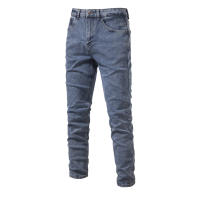 Pantalones rectos microelásticos informales de moda lavados de mezclilla personalizados para hombres nuevos de primavera y otoño - details 5