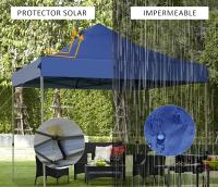 Carpa Plegable 3x3m Multifuncional Altura Ajustable 1.8-2.1m Cenador Impermeable para Exteriores - details 1