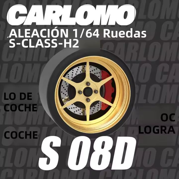 Carlomo Modelo De Coche 1/64 S-Class Ruedas Con Neumáticos De Goma Asamblea De Disco De Freno Rines Piezas De Refacción Para Vehículo Modelo Conjunto De 4 Piezas - 1