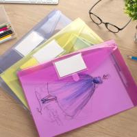 10pcs Bolsa De Archivo A4 Botón Color PP Plástico Para Oficina Almacenamiento De Datos Facturas Y Archivos - details 8