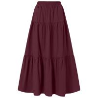 Vestido Maxi Vintage A-Line Para Mujer Color Sólido Casual Con Volantes Y Cintura Imperio Manga Larga Medio Ajuste Longitud Hasta El Tobillo - details 11