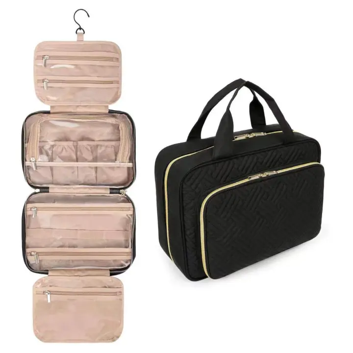 Bolsa de ASEO de gran tamaño para Mujer, Organizador de artículos Esenciales de viaje, estuches de maquillaje - 1