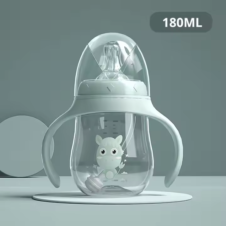 Biberones para bebé, botella de alimentación de calibre ancho, multifuncional, para beber leche y agua, de doble uso, sin BPA - 1
