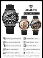 Reloj De Pulsera Deportivo Militar De Lujo Para Hombre Chronógrafo Luminoso Fecha Cuarzo Reloj Popular Masculino BINBOND - details 10
