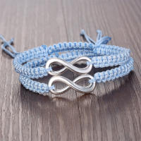 Pareja De Pulseras De Amor Infinito Hechas a Mano Para Hombres Y Mujeres Cadena De Cordón Tejida Con Encanto Joyería De Amistad - details 4