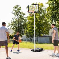 SPORTNOW Canasta de Baloncesto con Ruedas Altura Ajustable 245-305 cm Aro de Baloncesto Portátil con Tablero de PVC y Base Rellenable para Exteriores 90x83x310-360 cm Blanco - details 1