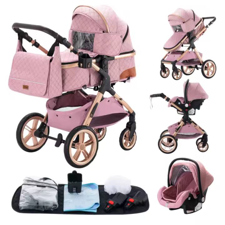 YAZOCO - Cochecito de bebé multifuncional, cochecito de bebé 3 en 1, asiento de seguridad, portátil, estándar de la ue, fácil de doblar, entrega gratuita, accesorios para bebés - 1
