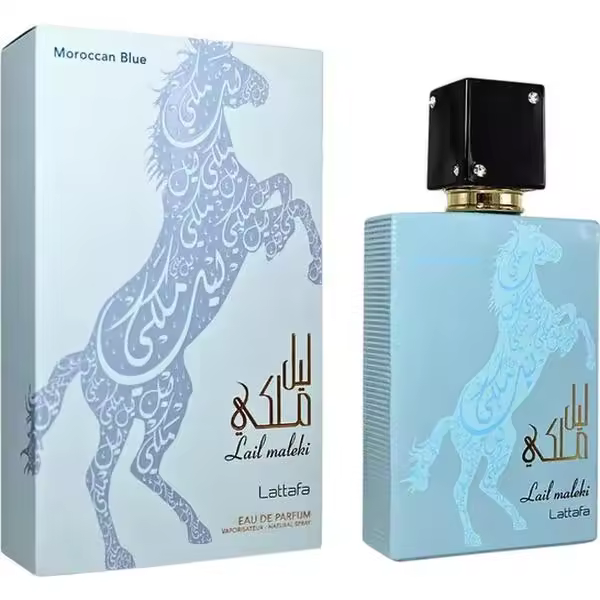 Perfume árabe unisex Lail al maleki Moroccan Blue 100ml,Fragancia femenina y masculina fresca ,oriental,duradera,Colonia de hombre y de mujer Lattafa NOVEDAD - 1