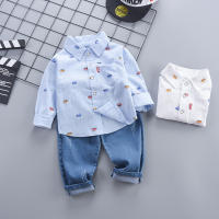 Conjunto De Ropa Para Bebé Niño Primavera Otoño Camisa Pantalones 2 Piezas Casual Cómodo Talla Ajustada Diseño De Dibujos Animados - details 1