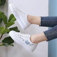 Zapatos Blancos Pequeños Para Mujer Primavera/Verano/Otoño Nuevos Patrón Bordado Coreano Casual Suela Baja Estudiante Zapatos Planos - details 3