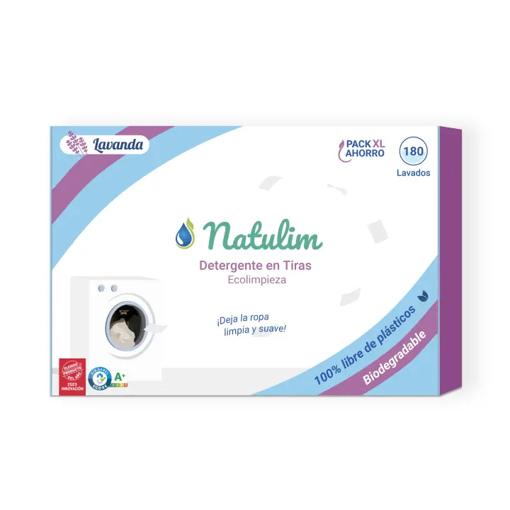 Natulim - Detergente en Tiras para Lavadora (180 Lavados) - Incluye efecto Suavizante, Ecológico, Hipoalergénico, Zero Waste - Ropa limpia y suave sin ensuciar el Planeta - 1