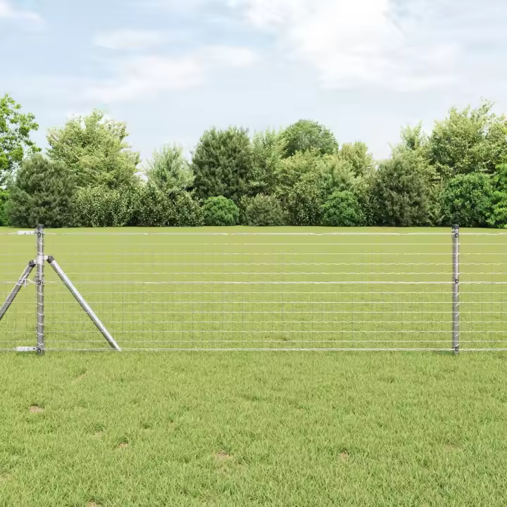 Postes de Cercado vidaXL 26 piezas Ø32 mm 80 cm Acero Galvanizado - 1