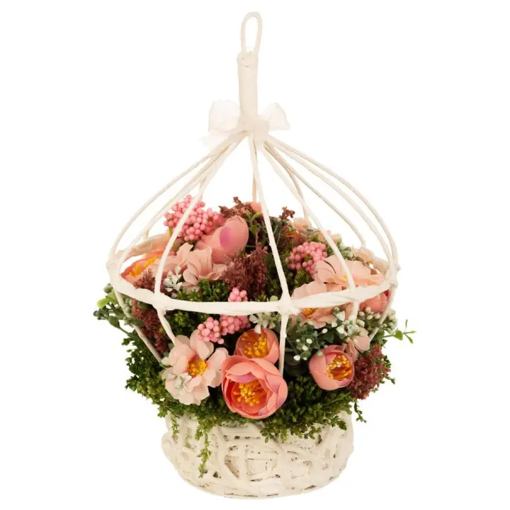 WANDERLUST DECO Cesto de Flores Secas - Decoración Sin Mantenimiento - Dimensiones 20x20x30 5h Cm - 1
