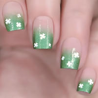 24pcs/set Uñas Postizas Cortas De Acrílico Estilo Francés Con Diseño De Flores Y Mariposas Para La Temporada De Primavera Y Verano Artículos De Belleza Para Uñas - details 36