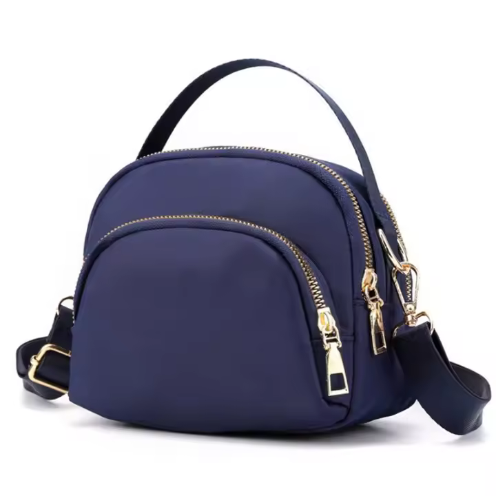 Bolso De Hombro Neutral Para Hombres Y Mujeres Estilo Retro Moda Pequeño Bolso Cruzado Material Nylon Cierre De Cremallera - 1