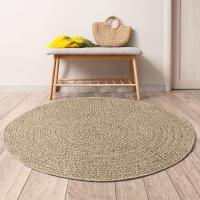 vidaXL Alfombra ZIZUR apariencia de yute interior y exterior Ø 200 cm Alfombras de área  Alfombra de Piso para Sala de Estar Dormitorio Habitación Salón - details 1
