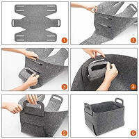 Cesta De Almacenamiento Plegable De Terciopelo Para Ropa Lavandería Estación De Trabajo Gran Capacidad Caja De Almacenamiento De Cosméticos Libros Suministros Estudiar - details 11