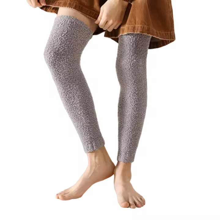 Calentadores De Pierna Térmicos Para Hombre Cómodos Y Suaves Calcetines Largos Casuales Color Sólido De Alta Calidad Moda - 1
