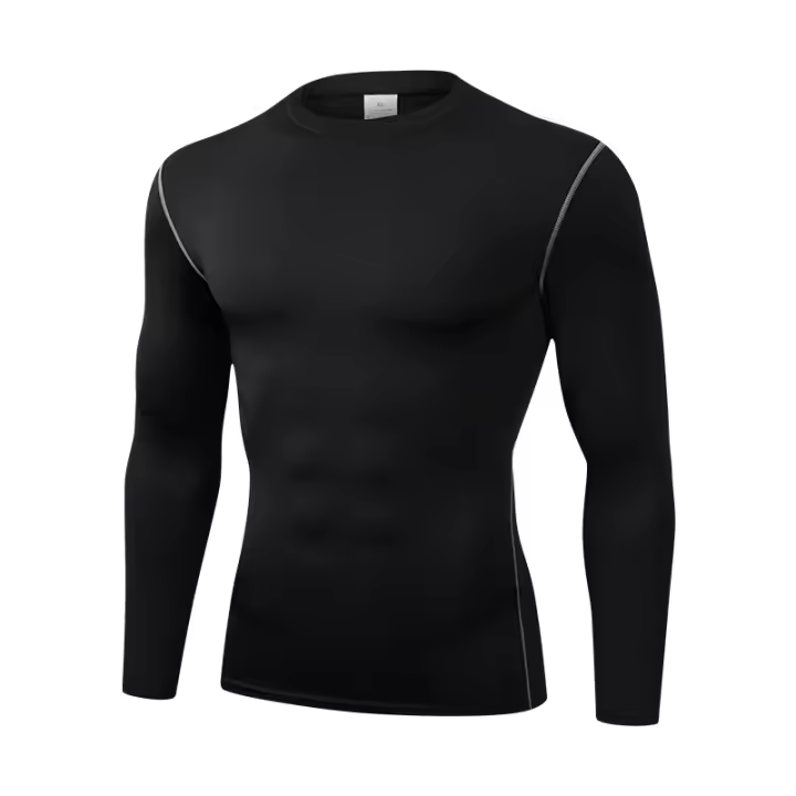 Camiseta Deportiva Para Hombres 2024 Con Mangas Largas Y Alta Elasticidad Secado Rápido Color Sólido Transpirable Ligera Protección Solar - 1