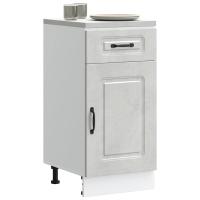 vidaXL Mueble bajo de cocina Kalmar de de ingeniería en color Madera antigua/Negro/Roble ahumado y más | almacenamiento funcional diseño moderno para baño dormitorio sala - details 5