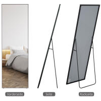 Espejo vertical de cuerpo completo con soporte y Marco de Aluminio para dormitorio y pasillo. - details 4
