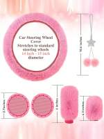 Juego De Fundas Para Asiento De Coche Universal 17 Piezas Con Diseño Rayado Adecuado Para Mujeres Incluye Fundas Para Asientos Delanteros Y Cubierta De Volante Suave Multicolor - details 3