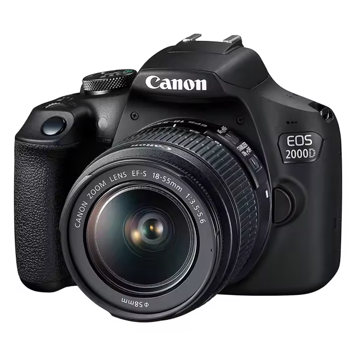 Canon - Cámara DSLR EOS 2000D con sensor CMOS de 24,1 MP y objetivo EF-S 18-55mm f/3.5-5.6 III, pantalla LCD de 3 pulgadas, WiFi y NFC - 1