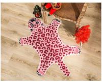 Carpetas Antideslizantes De Piel De Leopardo Rosa Imitación Tejido De Poliéster Lavable Para Sala De Estar Y Dormitorio - details 4