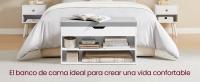 VASAGLE Banco Zapatero, Mueble Zapatero con Asiento Tapizado, Banco Recibidor con 3 Compartimentos y Asiento Acolchado, 30 x 80 x 44 cm, para Entrada, Dormitorio, Blanco Nube y Gris Paloma - details 0