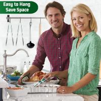 Pinzas de cocina de 3 piezas, pinzas para servir alimentos de acero inoxidable de 9 pulgadas, pinzas para bufé, pinzas para cocinar, ensaladas, carnes, barbacoas, freír y servir - details 4