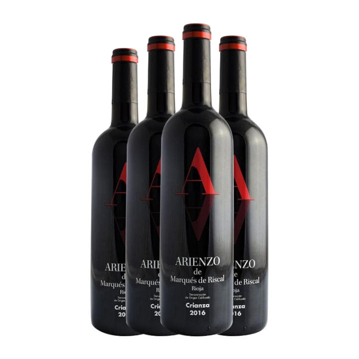 Arienzo de Marqués de Riscal vino tinto crianza 75 cl x 4 botellas. Total 3 litros.