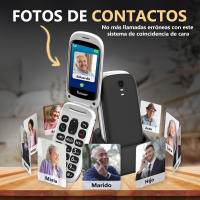 Funker E300 MAX Audio 3 4G - Teléfono móvil con tapa fácil de usar - Teclas y Pantalla grandes - Audio PRO compatible con audífonos - Volumen extra fuerte con Amplificador - Configuración Remota - Botón SOS – Base de carga - details 1