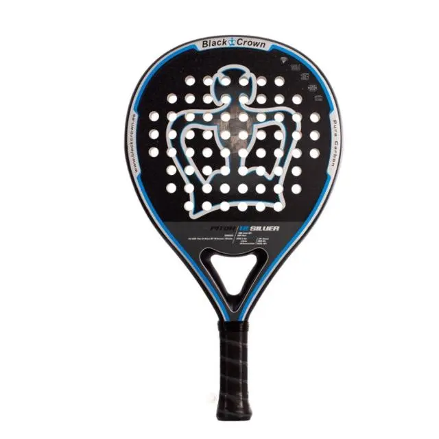 Pala Pádel Black Crown Piton 12 Silver Regalo Overgrip +Protector - 1